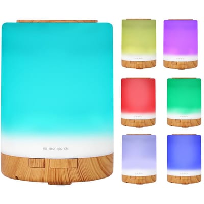 Diffuseur d'huiles essentielles d'aromathérapie 300 ml, humidificateur d'air ultrasonique avec télécommande, prise britannique UK Plug