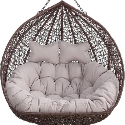 Hangmat Stoel Kussen - Schommelstoel Kussen - Buiten Ontspannen - Waterdicht Zonwerend - 150x110cm - Grijs