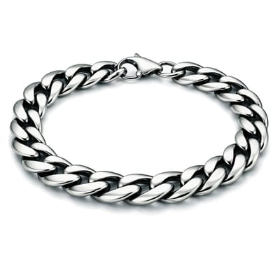 Stalen heren armband LGT JWLS Gourmette schakel Vintage 9mm-23cm
