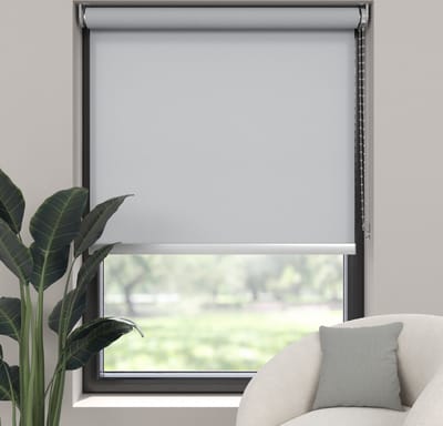 Dutchblinds Rolgordijn - lichtdoorlatend - Licht Grijs - 50x190cm - Raamdecoratie op maat