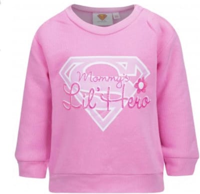 Supergirl sweater Mommy's Lil'Hero roze 68