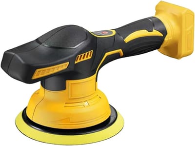 Draadloze Polijstmachine - Excentrische Polijster - Auto Waxen Schuren - 8 Versnellingen Instelbaar - 150mm Plaat - Geel