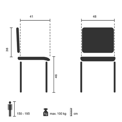hjh office XT 600 - Bureaustoel - Conferentiestoel - Bezoekersstoel - Zwart / zilver