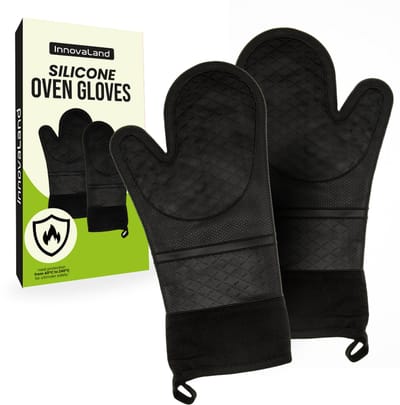 Innovaland - Siliconen Ovenwanten - 2 Stuks - Hittebestendig tot 230 Graden - Ovenhandschoenen - Ovenwant - BBQ handschoenen - Kamado Accesoires