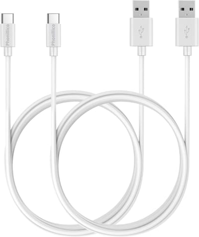 2x USB C naar USB A Kabel Wit - 1 meter - Oplaadkabel voor Xiaomi REDMI A5 4G / REDMI A3 / REDMI 15C 4G / REDMI 15 / REDMI 14C / REDMI 13C / REDMI 13 / REDMI 12C / REDMI 12 / REDMI 11A