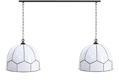 2 x Tiffany Carraway met ketting lampen aan plafondbalk - Art Deco Trade