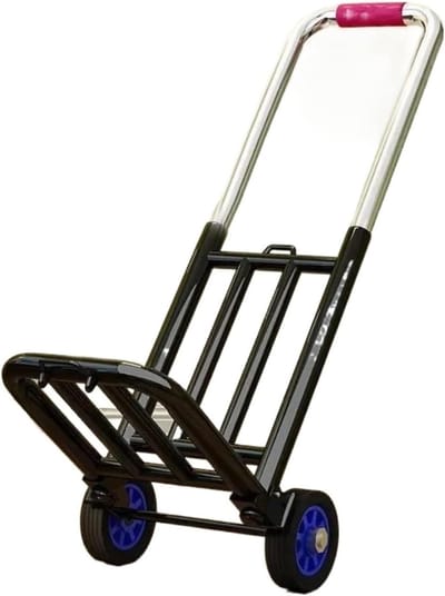 Opvouwbare steekwagen - Draagbare trolley - Zwaar transport - Verstelbare handgreep - 20 mm wiel - Zwart