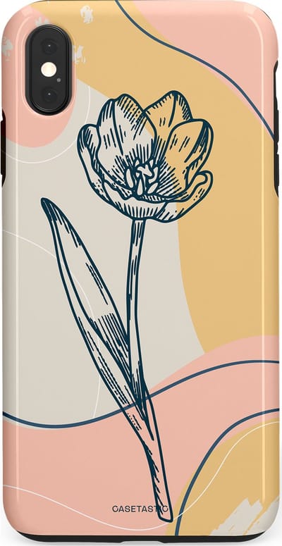 Casetastic Hoesje Geschikt voor Apple iPhone Xs Max - Stijlvolle Beschermende Duo-layer Case - Lente tulp