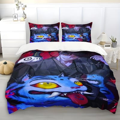 K-Pop Beddengoedset Demonenjagers Thema Kleurrijke Print Polyester Studenten Slaapzaal Laken Dekbedovertrek Kinder Cadeau Hometextiel 135x200cm&set