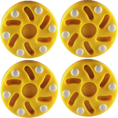 Hockey Pucks - Inline Pucks - Roller Hockey Spelen - Perfect Uitgebalanceerd - 4 Pack - Geel