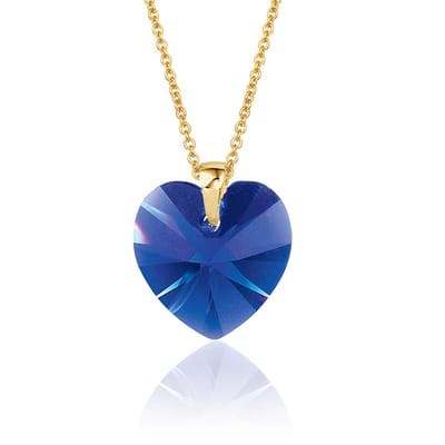 Montebello Ketting Fleur HG57 - Swarovski Hart - 925 Zilver Verguld - Ø14mm - 45cm