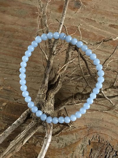 Angeliet armband - edelstenen - 4 mm - werking is beschermend en kalmerend blauw
