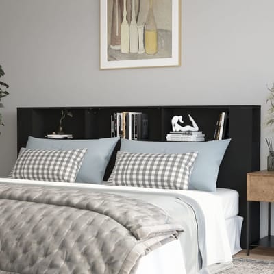 vidaXL - Hoofdbordkast - 220x18,5x104,5 - cm - zwart