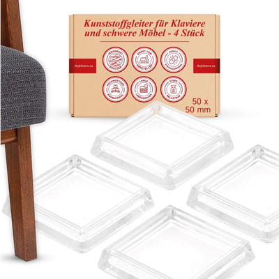 Transparante Stoel- en Tafeldoppen (50x50mm Binnenmaat) - 4 Stuks - Beschermers voor Meubelpoten