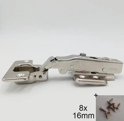 Scharnier Softclose Voorliggend 110° | Inclusief 8x16mm Schroefjes | Binnendeurscharnieren | Meubelscharnieren | Potscharnier | Soft Close | Keukenkast scharnieren | Keukenscharnier | Makkelijk verstelbaar met Stelschroeven |