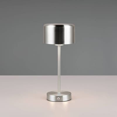 REALITY JEFF - Tafellamp - Nikkel mat - incl. 1x SMD 1.5W - Touch functie - Oplaadbaar - Dimbaar