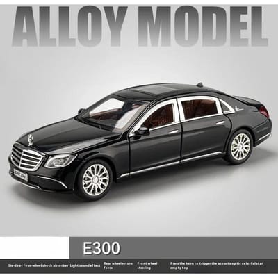 1:24 E300 Legering Auto Vorm Ornament Metaal Die-cast Sedan Auto Model Jongens Cadeaus Geluid Licht Kinderen Gesimuleerde Speelgoedauto's