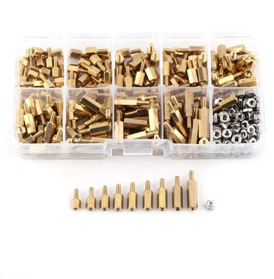 Dailygoods- Afstandhouder 360-delig Assortiment - Messing - Roestvrij staal - Waterdicht - Verschillende lengtes - Hoogwaardige kwaliteit - Standoffs