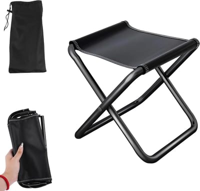 Draagbare Opvouwbare Kruk voor Buitenactiviteiten, Perfect voor Kamperen, Vissen, Picknicken en Wandelen (Zwart)