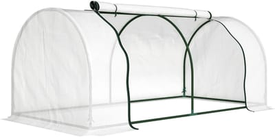 REDOM - Kweekkas - Met Ritssluiting En PE-Afdekking - Voor Buiten - Staal En Polyethyleen - Wit - 200 X 100 X 80 Cm