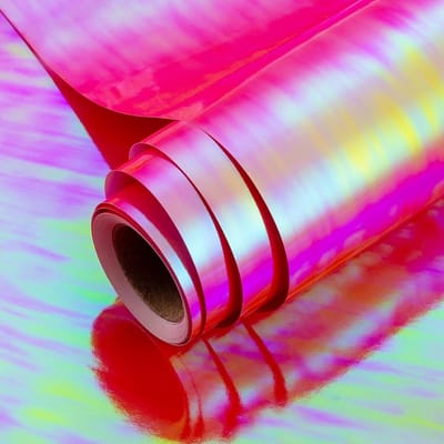 Inpakpapier Rol - Cadeaupapier Holografisch - Geschenken Versieren - Glanzende Iridescentie - 45 cm x 80 cm - Rood