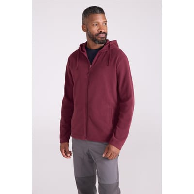 Mountain Warehouse Heren Camber Fleece Full Zip Hoodie (Bourgondië)