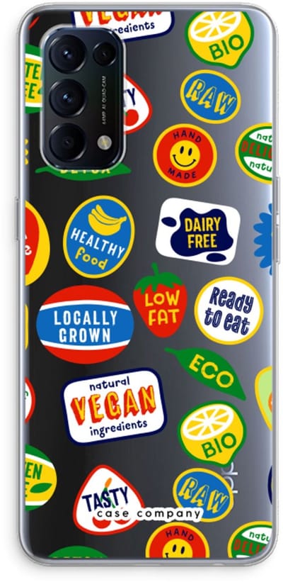Case Company® - Hoesje geschikt voor Oppo Find X3 Lite hoesje - Fruitsticker - Soft Cover Telefoonhoesje - Bescherming aan alle Kanten en Schermrand