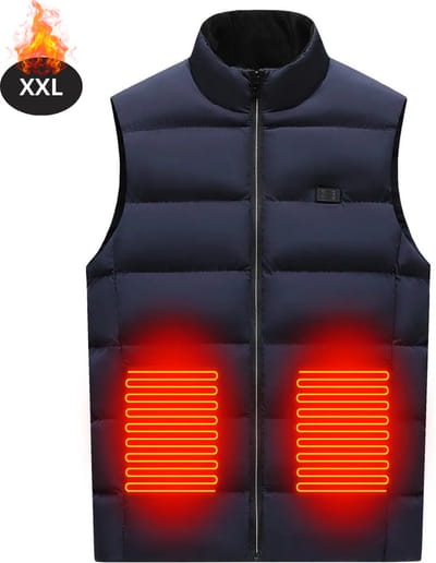Livano Verwarmde Bodywarmer - Elektrische Bodywarmer - Heated Vest - Jas - Kleding - Oplaadbaar - Heren - Blauw - Maat XXL