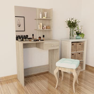 vidaXL - Kaptafel - 75x40x141 - cm - bewerkt - hout - eikenkleurig