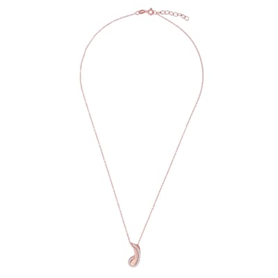 Orphelia 'Tilou' Dames 925 Sterling Zilveren Ketting met Hanger - Roze ZH-7441