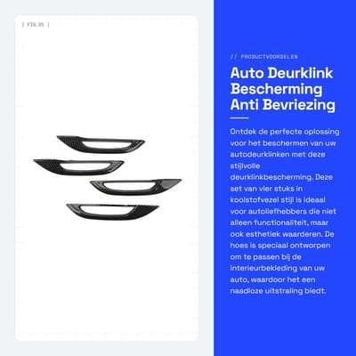 Dailygoods- Deurknopbescherming 4 Stuks - Anti Bevriezing - Koolstofvezel Stijl - Professioneel Ontwerp - Betrouwbare Kwaliteit - Gebruiksvriendelijk - Deurgreep