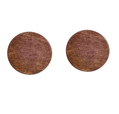 Clip oorbellen -hout bruin- budget- 2 cm -goudkleurig- geen gaatje- Charme Bijoux