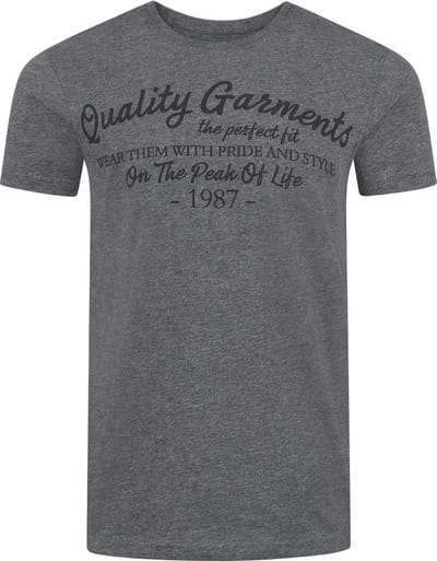 riverso Heren T-Shirt RIVLeon regular fit Grijs S Ronde Hals Volwassenen - gemaakt van 100% katoen