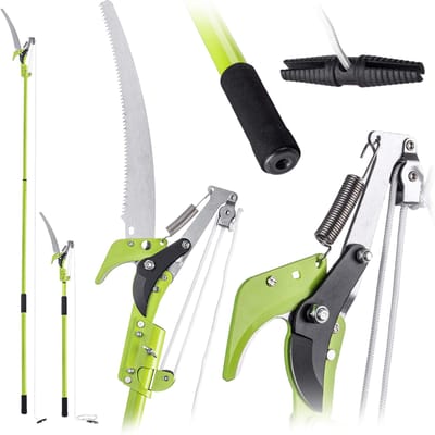 KADAX 2-in-1 takkenzaag met geïntegreerde takkenschaar, boomzaag met telescoopsteel 142–287 cm, telescopische tuinzaag met takkenschaar, telescopische zaag met tuinschaar