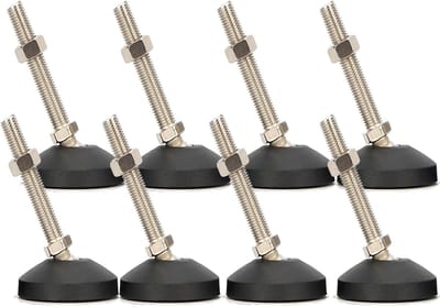 8-delige verstelbare meubelniveaus M10 x 80, zware meubelpoot met schroefdraad, antislip rubberen basis en T-sleutels voor optimale stabiliteit