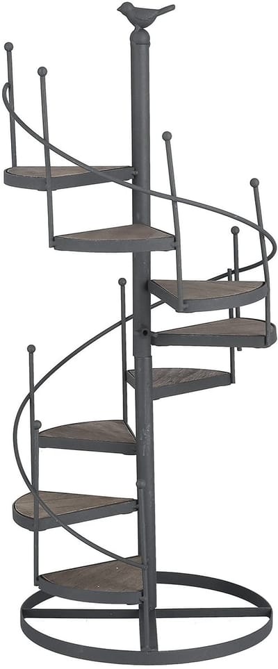 Store_7 - Bloemenplank - Retro Design - Multifunctionele Opbergplank - 22 Inch - Houten en IJzeren Standaard - Decoratie voor Huis en Tuin