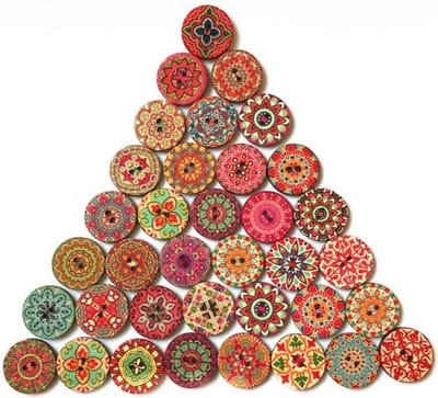 Hiden - Retro Houten knopen - Cartoon - Kleding - Tassen - Knopen voor Naaien - Hobby & Knutselen - Patronen - 20 knopen - 20 MM