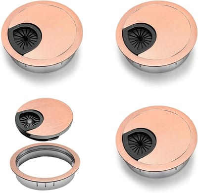 Solidchoice - 4 Stuks Kabeldoorvoeren 50mm Rond - Zinklegering Desk Grommet