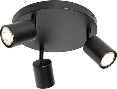 QAZQA java - Moderne Plafondspot | Spotje | Opbouwspot - 3 lichts - Ø 25 cm - Zwart - Woonkamer | Slaapkamer | Keuken