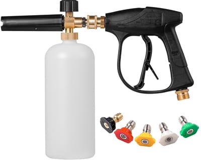 Dailygoods- Sneeuwschuimkanon 1L - Verstelbaar - 5 Nozzles - Universeel - Maximaal 3600 PSI - Voor Hogedrukreinigers - Schuimlans