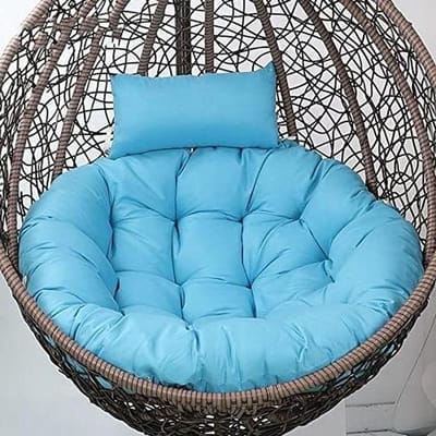 Hangende eierstoel - Schommelstoel Hangstoel - Ontspanning in huis - Met comfortabel kussen - 105 x 90 cm - Blauw