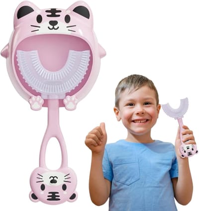 U-vormige tandenborstel - Kinder tandenborstel - Tandenpoetsen kinderen - 360 graden borstels - 142 x 81 cm
