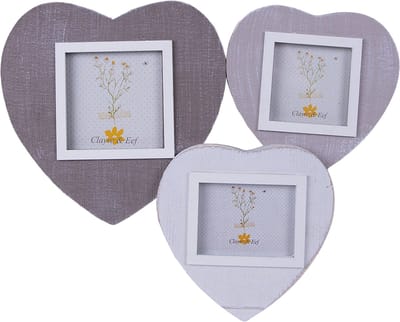 Clayre & Eef Fotolijst 7x7 / 6x9 / 9x9 cm Grijs Wit Hout