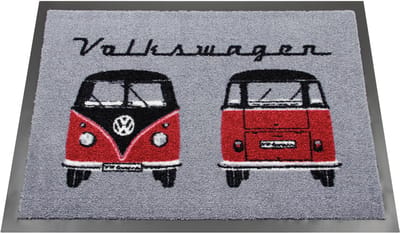BRISA VW Collection - Volkswagen T1 Bulli Bus voetmat, deurmat, schone loopmat, voetvuilafstrijker (70x50 cm)