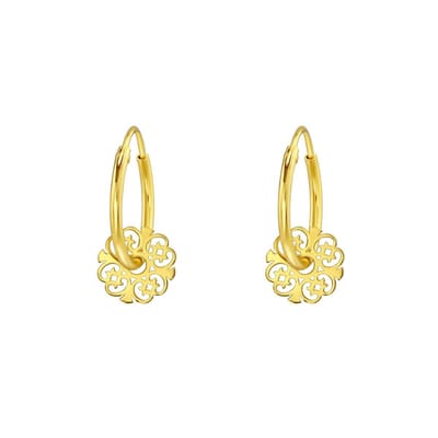 Montebello Oorbellen Berda - 925 Zilver Verguld - Vintage - 8mm - ∅12mm