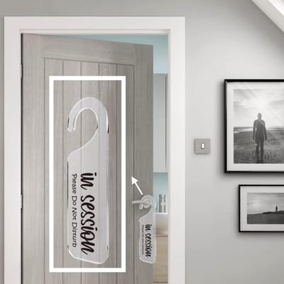 Deurbord Niet Storen - Kantoor Hanger Bord - Rust Bewaren - Dubbelzijdig Gegraveerd - 236x89 cm - Zwart