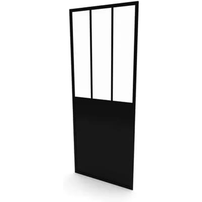 Aurlane - Zijwand Fabrik 90 X 200cm - Zwart Profiel - 5 Mm Helder Glas