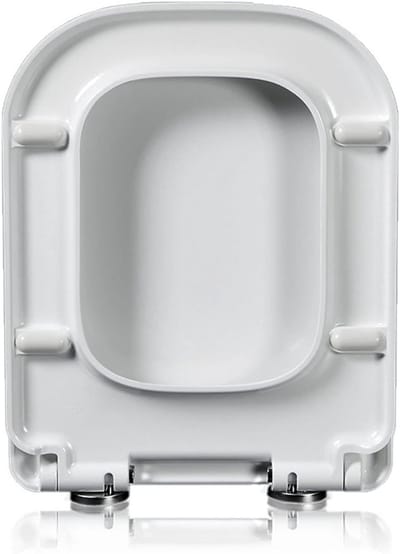 Toiletzitting Vierkant - Toiletbril Zacht Sluiten - Eenvoudige Installatie - Quick Release Reiniging - 10-24 cm Verstelbaar - Wit