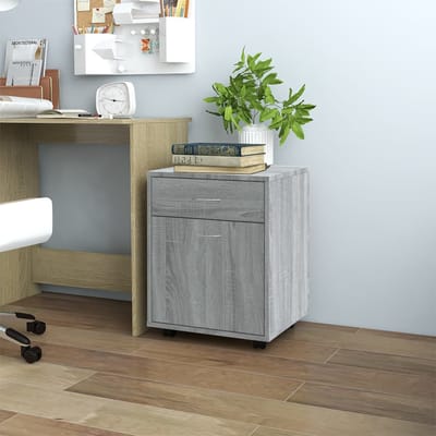 vidaXL - Rolkast - 45x38x54 - cm - bewerkt - hout - grijs - sonoma - eiken