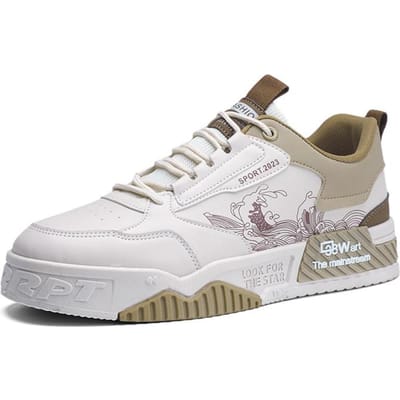 Gevulkaniseerde Schoenen voor Heren Platte Comfortabele Zachte Casual Sneakers Buitensport Mode Vetersleer Skateschoenen Heren 44 bruin